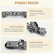 2 chiếc kẹp thắt eo dùng cho áo khoác cardigan, áo len, váy (màu đen và bạc) - Nhiều màu - Xem 7