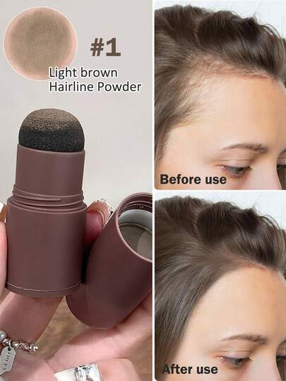 发际线定型粉 - 黑色，补染发根粉，即刻遮盖白发，遮盖脱发，持久防水染发粉（适用于头发稀疏），发根遮盖发际线阴影粉棒，多功能染眉纤维，胡须线