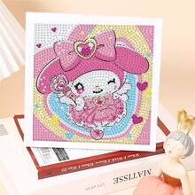 1 Set de Pegatinas de Diamantes de Dibujos Animados Sanrio Hechas a Mano, Set de Arte de Bordado de Diamantes Hecho a Mano, Decoración de Pared y Escritorio para el Hogar, Regalo de Regreso a la Escuela (Marco Incluido) - Multicolor - Ver 5