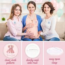 30pcs Gender Reveal Party Pins, Blue & Pink Baby Clothes Pins, Baby Boy Girl Badges, Birthday Party Games Decorations, Baby Shower Favors - Blue+Pink - View 3