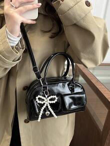 新款韩版休闲蝴蝶结大容量小众时尚百搭单肩斜挎包 - 彩色 - 查看 2