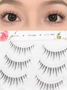 5 Pairs Whole Strip False Eyelashes, Natural Cute Demon Style Eyelashes, Realistic Cartoon Transparent Eyelashes, Suitable For Various Festivals And Parties - Multicolor - View 2