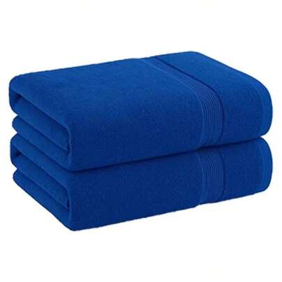 Family Pack 2 Large Bath Towels 100% Cotton Ring Spun Soft Absorbent Towels