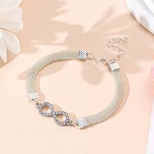 1 pieza Pulsera de cadena de serpiente de infinito con strass en estilo retro, adecuada para mujeres - Infinito de 8 caracteres - Ver 5