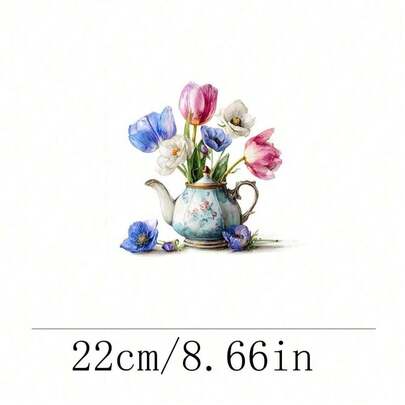 1pc/2pcs/3pcs Watercolor Floral Iron-On Patches, DIY Accessory Suitable For T-Shirts, Jeans, Sweaters, Handbags, Pillows, Cushions
