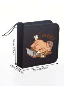 40 Peças Bolsa de Armazenamento Portátil de Disco, Organizador de Armazenamento de CD/DVD, Estojo de Transporte de Mídia, Bolsa de Armazenamento de Disco Ray, Estojo de Transporte, Carteira de Couro Preta com Anel de Armazenamento, Bolsa de Armazenamento de CD para Carro, Capa Protetora, Estojo de Disco Rígido Portátil com Zíper de Grande Capacidade para Armazenamento de Disco para Carro, Casa e Viagem - Multicolorido - Visão 2