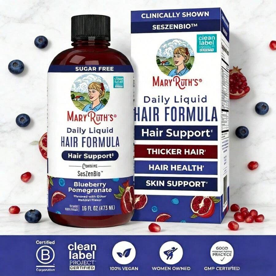 Mary Ruth's Hair Growth Max: Liposomal Ultra Absorption For Thicker Hair & Wrinkle Reduction - 髮質支撐塔藍莓石榴 - 查看 1