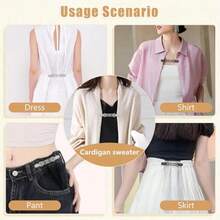 2 chiếc kẹp thắt eo dùng cho áo khoác cardigan, áo len, váy (màu đen và bạc) - Nhiều màu - Xem 4