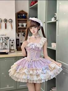 Lolita Outfit - 小芙碟紫jsk單裙子送飛機盒 - 查看 13