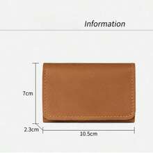 疯马皮迷你钱包纽扣零钱包信用卡夹手工制作 - 彩色 - 查看 8