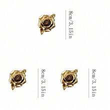 1件/2件/3件装奢华金色玫瑰热转印贴纸，3D热敏打印DIY工艺品材料，适用于T恤、牛仔裤、毛衣、手提包、枕头、靠垫等。 - L+S - 查看 3