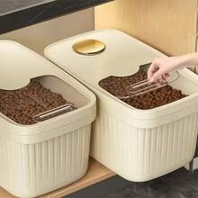 1pc Household Rice Storage Bucket, Multi-Function Grain Container, Pet Food Storage Bin, Moisture-Proof And Insect-Proof, Airtight Seal Design - View 3