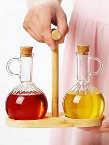1/3Pcs/Set 300/350ml Glass Oil Bottle With Lid Oil Pot Leak Proof Oil Bottle Kitchen Outdoor Picnic Condiment Container - View 5