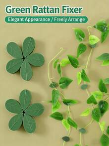 10/20/30个装 叶子形状电线夹，自粘式电线整理器，可爱绿色电线固定器，用于整理桌面、墙壁、家庭和办公室中的电线 - 葉子 - 查看 1