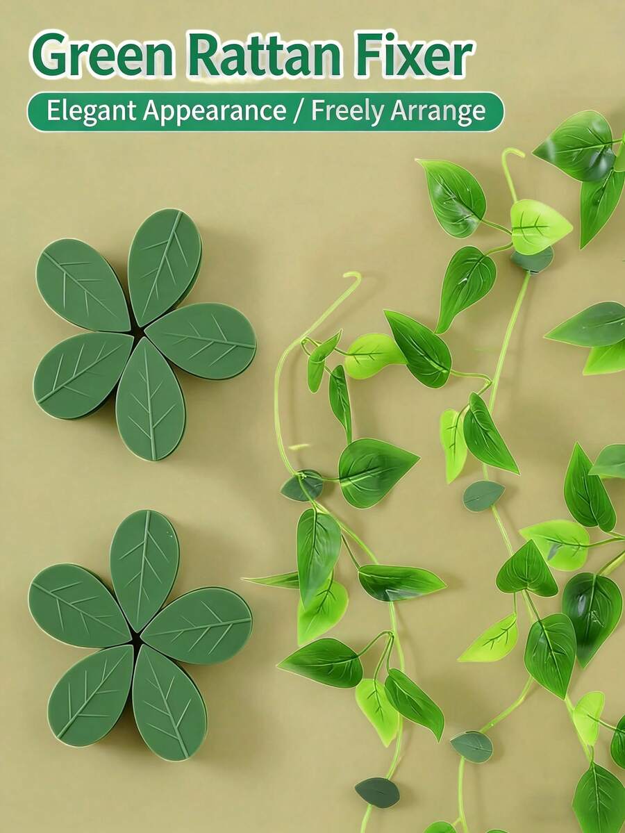 10/20/30个装 叶子形状电线夹，自粘式电线整理器，可爱绿色电线固定器，用于整理桌面、墙壁、家庭和办公室中的电线 - 葉子 - 查看 1