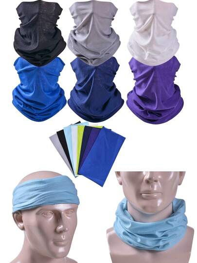 1pc Solid Color Outdoor Seamless Face Mask, Multifunctional Neck Gaiter, Breathable Quick-Dry Bandana For Men & Women Cycling