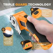 SZRSTH 4V Cordless Electric Scissors, Rechargeable Cardboard Cutter With  A Replacement Blade/Charger, Rotary Box Cutter For Cardboard Fabric Leather Carpet Plastic - Orange - View 7