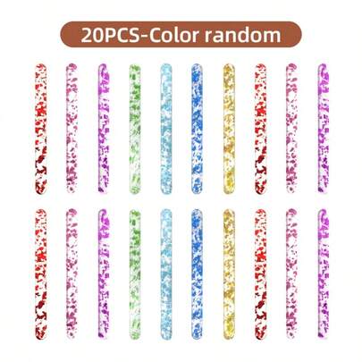 20pcs Reusable Acrylic Colorful Popsicle Sticks, Reusable Ice Cream/Popsicle Mold Sticks For DIY Popsicles, Cakes, Candy, Crafts, Summer Cooling DIY Tool, Home, Outdoor, Store, School, Restaurant Refrigerator, Kitchen Accessory