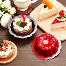 Non-Stick Indented Mini Cake Mold, Made Of Carbon Steel Metal Tube Baking Mold With Floral Cake Design - View 5