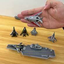 Aircraft Carrier With Catapult Launching Planes, Children's Entertainment Game Toy Model, Gift For Boys, Christmas Gift - Black - View 6