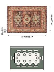 1 buah Karpet/Keset/Alas Kaki Motif Bunga Persia-Bohemia Vintage, Karpet Lembut yang Dapat Dicuci untuk Kamar Mandi, Dapur, Pintu Masuk, Lorong, Kamar Tidur, Ruang Tamu, Cocok untuk Semua Musim, Dekorasi Rumah - MultiWarna - View 14
