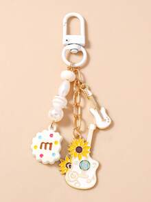 新款串珠饼干、吉他、小提琴、竖琴钥匙扣、包包挂件 - 彩色 - 查看 10