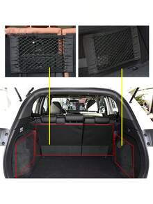Car Back Rear Trunk Bag Organizer Mesh Net Auto Seat Back Storage Bag Pocket Universal Car Stowing Tidying Elastic String Net - A - View 7