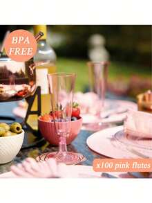 5/10/20/25/30/50/100 套粉色香槟杯，5盎司可重复使用水晶香槟杯，适用于婚礼、庆典、生日派对、烘焙和饮酒场合 - 查看 6