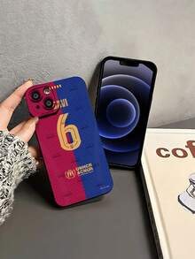 Diseño del número seis de Gavi Barcelona con el logotipo de ACNUR. Esta elegante funda es compatible con Samsung, Apple, VIVO, OPPO, , Transsion, ,  y Honor. Fabricada en silicona TPU, ofrece protección contra golpes y caídas, además de una sensación superior. Es un regalo ideal para familiares, amigos y seres queridos, y una opción perfecta para San Valentín y Año Nuevo. - Negro - Ver 4