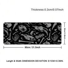 1 件装时尚骷髅图案鼠标垫，采用抽象艺术设计，大尺寸游戏鼠标垫，加厚防滑橡胶桌面垫，做工精细，可水洗且经久耐用，适用于办公桌，提供多种尺寸选择，例如 15.7 x 35.4 英寸（40 x 90 厘米）。办公桌、办公用品、办公配件、桌垫、鼠标垫、书桌鼠标垫、桌面装饰 - 酷骷髏 - 查看 9