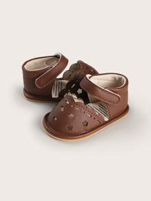 Infant/Toddler Girls' Summer Sandals, Non-Slip Rubber Sole Breathable Walking Shoes, 6-12 Months Infant Slippers - Brown - View 6