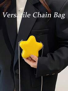 Mini Star Shaped Bag[US-Based Shipping], New European And American Fashion Personalized Lipstick/Earphone Pouch, Chain Strap Contrasting Color Design, Cute Style, Valentine's Day Gift For Friends,Star Bag,Women Solid Color Minimalist Shoulder Bag, Casual Daily Use Organizer Pouch, Fashionable Butter Yellow Bag For Women,Star Box Clutch 2026 New Evening Bag Fashionable Casual Shiny Women Shoulder & Crossbody Bag, Stars Hollow Women Bag,Fashionable Novelty Bag Heart Design Yellow Mini Chain Valentines, Fashionable Butter Yellow Bag For Women,Gifts For Women Women's Fall Clothing Winter Clothing Gift Fall Autumn Velvet Furry Party Fuzzy Plush Thanksgiving Festival Cyber Holiday Knitted Winter Valentine's Day Gift Women's Crossbody New Year Snow Warm Thermal,Mochilas,Backpack,Laptop Case,Backpacks For Women,Tote Bags For Women,Shoulder Bags For Women,Purse Accsesories,Work Bag,Carteras De Mujer Elegantes,Handbags,Id Holder,Mini Backpack,Tote Bags,Luggage Set,Purse,Travel Essential - Màu vàng - Xem 2