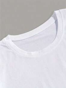 Camiseta Casual de Verano, Camiseta Rosa, Cómoda, Hecha de 220 Gramos de Algodón Puro. - Blanco - Ver 4