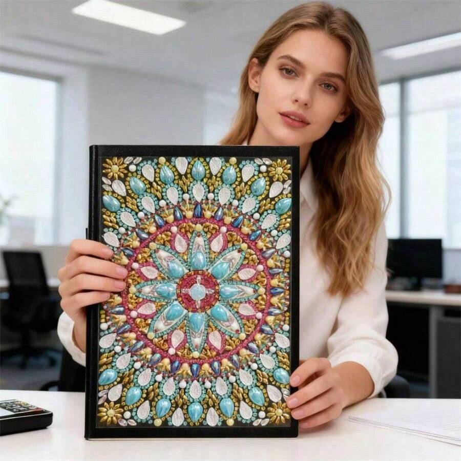 LaoJieYuan 2026 New Diamond Embroidery Notebook, Hot-Selling 5D Diamond Mosaic Round Diamond Notebook, Diary, Memo, Meeting, Exam Book, DIY Diamond Art Painting, Diamond Painting, Diamond Art, Diamond Art Painting, Christmas Decor, Halloween Decor, Diamond Art Accessories