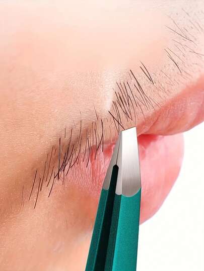 High Precision Flat-Tip Tweezers, Suitable For Men And Women To Remove Hair And Trim Beard, Easy To Grip, Stainless Steel Material