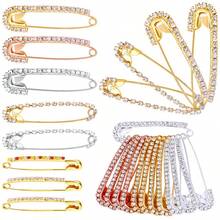 10/12pcs Large Safety Rhinestone Brooch, Suitable For Decorating Clothing, Dresses, Sweaters, Scarves, Collars, Hats, Etc. - Multicolor - View 1