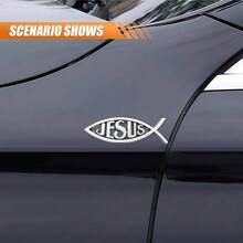 قطعتان ملصقات سيارة بشكل سمكة إبداعية، ملصقات جسم سمكة واقعية مضحكة للمرآة الخلفية، نافذة السيارة، الصادم، مقاومة للماء والشمس سهلة التطبيق، تناسب معظم المركبات، إكسسوارات خارجية جذابة - ملصق معدني ثلاثي الأبعاد على شكل سمكة - مشاهدة 8