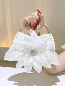 Versatile Fashion Women Clutch Bag, Suitable For Formal Dress, Wedding, Bridesmaid, Elegant Floral Party Evening Handbag, Tready Party Bags,Perfect For Party, Wedding, Prom, Dinner/Banquet, Perfectly Matching With Prom Dresses For Women, Prom Accessories,Sequin Dress Women,Sparkly Dress,Elegant Dresses For Women, Elegant Prom Bag - 白色 - 查看 2