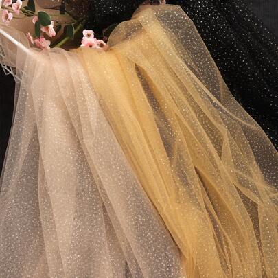 1/2/4码金色闪光薄纱卷，薄纱缎带，适用于鲜花包装、娃娃裙缝纫工艺、婚礼派对装饰、摄影背景拍摄道具