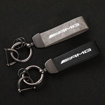 سلسلة مفاتيح جلد PU للسيارة مع دوران 360 درجة، حلقة مفاتيح من سبيكة الزنك، هدية فاخرة للمفاتيح، تصميم أنيق مناسب للجنسين، حامل مفاتيح متين لطرازات W203 و W206 و W220 و W205 و W211 و W212 و W201 و W168 و W108