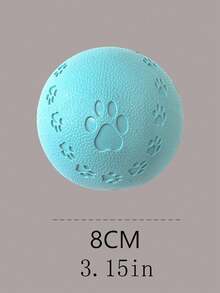 1pc Pet Paw Print Rubber Chew Toy Ball, Interactive Training Toy With Sound For Dogs - Multicolor - View 6