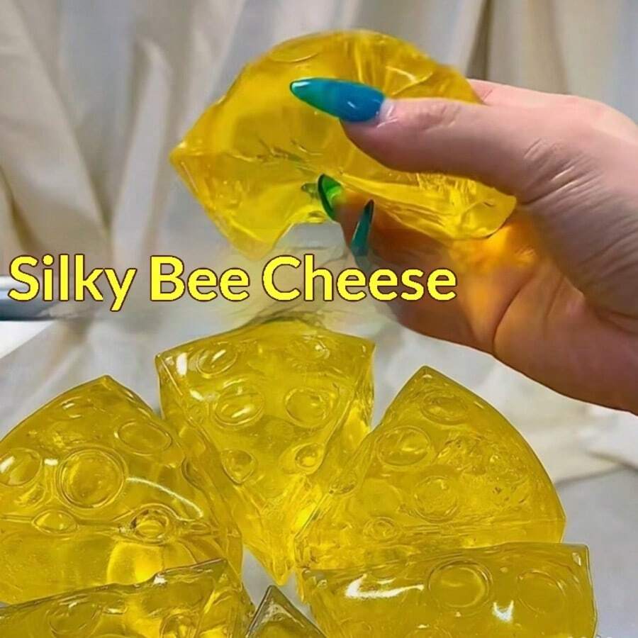 金色精致蜂蜜芝士软萌捏捏乐，超级解压蜂蜜芝士手指捏捏乐玩具，手工硅胶慢回弹捏捏乐玩具，青少年解压礼物，解压玩具（混装）