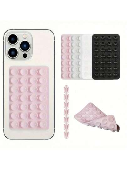 24pcs Double-Sided Silicone Suction Cup Phone Case, Reusable, Suitable For Smooth Surfaces At Home Or Office, Compatible With IPhone & Android Phones, Birthday Gift, Gift For Family & Friends, Phone Stand, Phone Accessories, Adhesive Phone Holder