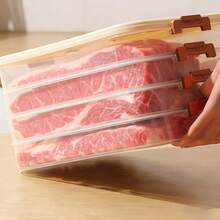 Contenedor de almacenamiento de raviolis con capas seleccionables de 2 a 5 - Organizador portátil para refrigeradores de cocina, caja congeladora con función de temporizador - Marrón - Ver 5