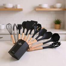 Non-Stick Silicone Cooking Utensils With Stainless Steel Handle - Nhiều màu - Xem 12
