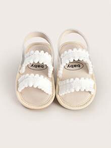 3-6-8 Months Infant Girl Summer Soft Breathable Anti-Slip Prewalker Shoes, Suitable For 100 Days Old Infant - White - View 4