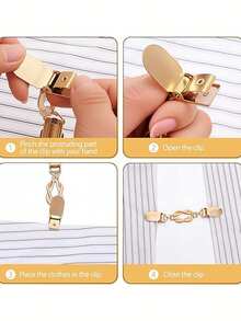 Cinch Clips For Women Clothing Clips Back Cinch Set To Hold Sweater Together Shawl Cardigan Collar Clip To Tighten Dress Pant Waist Tightener - Multicolor - View 3