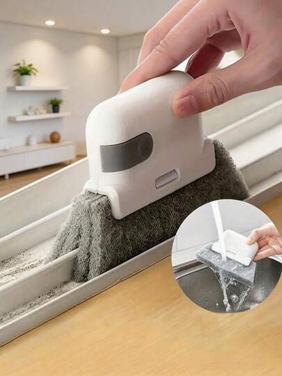 1pc Universal Window Track Cleaning Brush  – Universal Track Cleaner For Windows, Sliding Doors, And Corners. Effortlessly Remove Dust, Dirt, And Debris From Narrow Gaps, Frames, And Kitchen Countertops. Compact Design With Durable Bristles For Deep Cleaning Hard-To-Reach Areas – Ideal For Home, Office, And Auto Detailing.