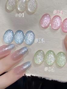 MISS SHAKA 10ml New Arrival Pink-Purple Glitter Nail Polish, 2026 Transparent Sparkling Whitening Nail Art Supplies, Valentine's Day - Multicolor - View 7