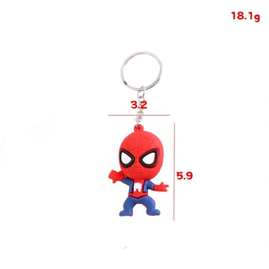 8件套【蜘蛛侠宇宙可爱风格】多款硅胶钥匙扣套装 蜘蛛侠主题包包挂件 新年礼物、情人节礼物、复活节礼物（随机款式） - 彩色 - 查看 1